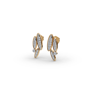 Lab-Grown Diamond Earrings with <b>Leaf</b> Cluster Design - Product Image 2