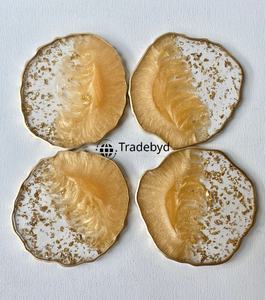 Sous-verres en résine faits à la main, résistants à la chaleur, 4x4 pouces, style luxueux, ensemble de sous-verres pour boissons, disponibles en différentes couleurs, Tradebyd - Product Image 4