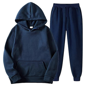 Ensemble de survêtement décontracté pour homme, imprimé, uni, avec sweat à capuche et pantalon, idéal pour l'hiver et la maternité - Product Image 1