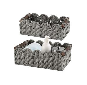 Panier de rangement élégant en macramé tissé à la main à la perfection et idéal pour l'organisation décorative et fonctionnelle de la maison - Product Image 6