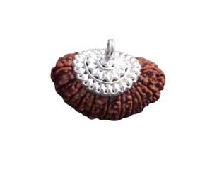 Pendentif Rudraksha à deux faces certifié original, plaqué argent, avantages astrologiques et énergie positive, design unisexe - Product Image 5