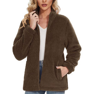 Dernier modèle Design hiver Sherpa Manteau ample en coton doublé polaire Veste épaissie Veste Sherpa polaire respirante pour femmes - Product Image 4