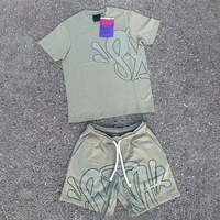 Traje de Verano de Dos Piezas con Logotipo de Diseño Personalizado para Hombre, Pantalones Cortos y Camiseta de Algodón de Alta Calidad, Transpirables, Estilo Casual