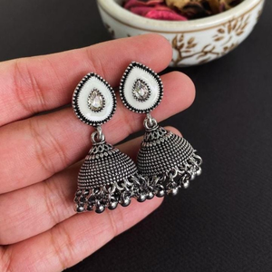 Pendientes Jhumka con Diseño Floral Indio Clásico y Moderno, de Acero Inoxidable Antiguo de Alta Calidad, Regalos para Bodas y Fiestas - Product Image 6