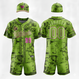 Wholesale Heat-Transfer Printed 100% Polyester Moisture Wicking Breathable Quick Dry Adult Unisex <b>Baseball</b>/Softball Uniform Kits - Product Image 5