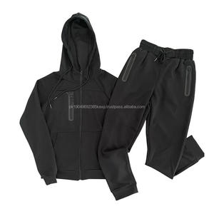 Ensemble survêtement 2 pièces personnalisé avec logo pour homme et femme – Sweat à capuche et pantalon de jogging en molleton technique – Vêtements de sport en gros - Product Image 2