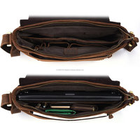 Custom Logo Unisex Vintage Luxury 15.6 Inch Crossbody Sling Messenger Soft Bag Portable Business Laptop Bag Office