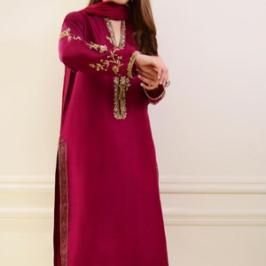 DERNIÈRE INDIEN & PAKISTANI BELLE BRODERIE SUR LONGUE KURTA AVEC ROBE SALWAR POUR Party-wear-robe pour fête/mariage = 2023 - Product Image 1