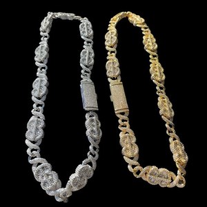 สร้อยคอเพชรอินฟินิตี้ออกแบบได้ตามต้องการสุดหรูสำหรับทุกเพศ Moissanite เพชรที่ไม่ซ้ำกันเครื่องประดับร่างกายชุบทองสำหรับปาร์ตี้ - Product Image 2