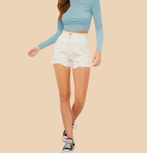 Nouveauté Haut court personnalisé pour femmes avec impression de logo élégant Vêtements courts en tricot Design OEM Prix de gros - Product Image 6