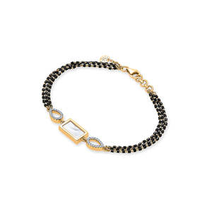 Brazalete Mangalsutra de Oro de 18k para Mujer, Brazalete Religioso con Patrón de Bolas en Oro Amarillo - Product Image 3