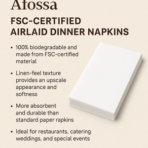 Serviettes de table jetables douces et absorbantes en Airlaid aspect lin 2 épaisseurs, noires, en stock aux États-Unis, pour fêtes et mariages certifiés - Product Image 5