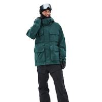 Veste d'hiver chaude à capuche personnalisée pour homme, en toile imperméable respirante, couleur vert foncé, pour la randonnée en plein air