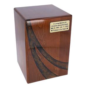 Wood and Resin Urn <b>for</b> Human <b>Ashes</b> Modern Design Cremation Urn <b>Box</b> Adult Size Decorative Casket Made of Wood and Resin - Product Image 4