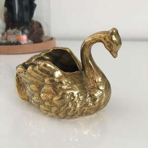 Antique Paire d'Oiseaux Or Sculpture Ensemble Fait Main En Laiton Antique Canard Figurine Décoratif Pièce Maîtresse Articles De Mariage Décors À La Maison - Product Image 3