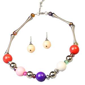 Beadside multicolore plaqué rhodium déclaration collier ensemble colliers de perles de mode 1102517 - Product Image 1
