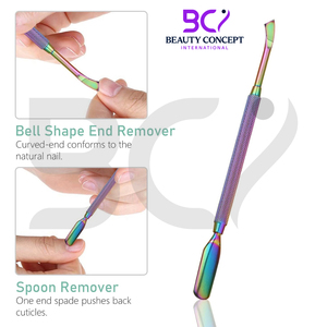 Empujadores de cutículas para manicura y pedicura de doble extremo multicolor, superventas, servicio OEM de alta calidad, acero inoxidable - Product Image 4