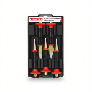 Juego de 5 piezas de cinceles y punzones de punta recta de grado industrial Knipex con estuche de plástico para protección de manos - Product Image 3