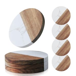Posavasos de Madera y Mármol de Primera Calidad, Ideal para Regalos Corporativos, Elegantes Accesorios de Escritorio para Oficinas - Product Image 6