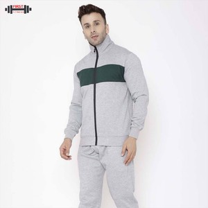 Chándal con capucha de color bloqueado cómodo y elegante para hombre, ropa atlética informal de invierno transpirable de lana de algodón 100% - Product Image 1