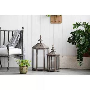 Lanterne à bougie en aluminium doré de style vintage pour l'intérieur et l'extérieur. - Product Image 2