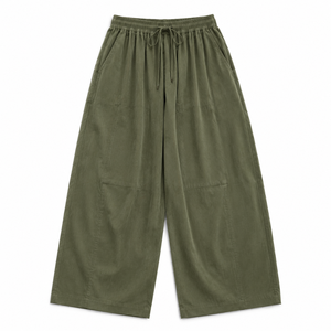 <b>Women</b>’s Wide Leg <b>Corduroy</b> Pants <b>High</b> <b>Waist</b> Loose Fit Drawstring <b>Trousers</b> Casual Streetwear Vintage Style Soft Cotton Blend Pants - Product Image 3