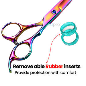 Ciseaux de coiffure professionnels pour salon, titane arc-en-ciel, ciseaux de barbier en titane arc-en-ciel pour la coupe de cheveux - Product Image 6