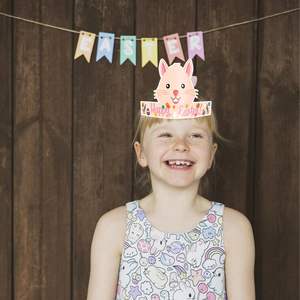 Chapeaux en papier de Pâques, chapeaux de lapin, chapeaux de Pâques pour fête de Pâques, bandeaux de lapin et de poussin réglables, chapeaux de fleurs de printemps, décoration - Product Image 1