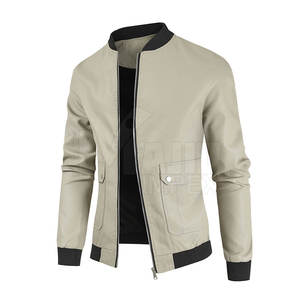 ¡La chaqueta de moda de invierno para hombre hecha a medida OEM más vendida, cuero genuino duradero con cuello levantado, diseñado directamente para usted! - Product Image 2