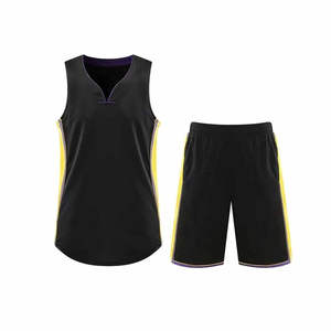 Uniforme de basket-ball haute performance pour hommes, en tissu 100% polyester, matière douce, nouveau design tendance - Product Image 2