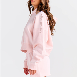 เสื้อฮู้ดพิมพ์ลายพัฟกำหนดเองได้500มีฮู้ดแบบสวมหัวมีฮู้ดแบบ DTG พิมพ์โลโก้แบบไม่มีสาย - Product Image 2