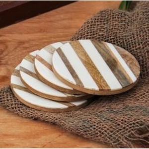 Top Quality Customize Coaster MANGO <b>WOODEN</b> BARK COASTER ROUND SHAPE Custom Heat Insulation Handcrafted Sublimation - Product Image 4