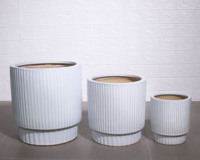 Pot Bunga Modern Beton Putih Art-home Ceramics Vietnam dalam 3 Ukuran Tanpa Lapisan untuk Penanaman di Rumah, Taman, Hotel & Kantor