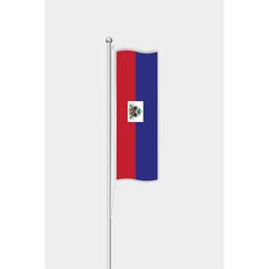 Drapeau d'Haïti personnalisé pour l'extérieur, en satin et polyester, style fanion avec mât en aluminium, impression numérique pour affichage - Product Image 1