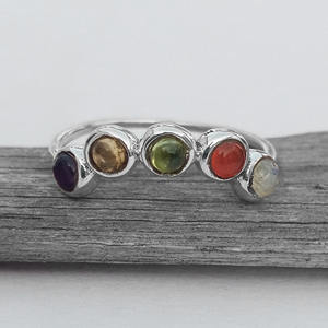 Anillo de joyería fina de Plata de Ley 925, ajuste de bisel de piedras preciosas múltiples para mujeres y niñas para bodas, fiestas de cumpleaños, venta al por mayor a granel - Product Image 3