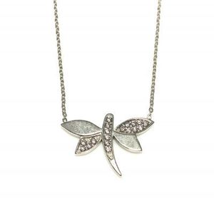 Collar de Libélula Grande de Plata de Ley 925 con Piedra Blanca para Regalo en Ocasiones Especiales - Product Image 3