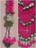 Guirlande de fleurs de jasmin rose artificielle avec bouquet de fleurs rajanigandha décor élégant pour la maison Festival événement mariage bébé douche