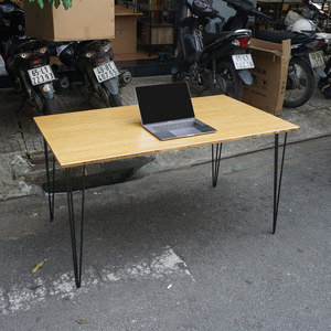 โต๊ะอาหารขาไม้แฮนด์เมด ขนาด 80x140 ซม.  งานไม้ธรรมชาติ - Product Image 2
