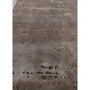 Alfombra Aakar by Kavi de Lana y Seda de Bambú Anudada a Mano, Gris y Negra, Rectangular, con Patrón 3D para Pasillo, para Uso Doméstico - Modelo Eskn-330 - Product Image 3