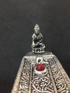 Soporte de varillas de incienso de Metal con forma rectangular de Buda, alta calidad, Plata - Product Image 2