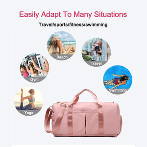 Simple Foldable Dry and <b>Wet</b> Large Capacity Waterproof Shoe Compartment Lightweight Training Sport Leisure Fitness Duffel Gym <b>Bag</b> - Product Image 4