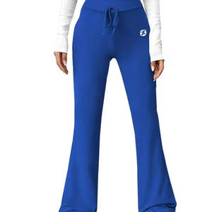 Pantalons évasés en dentelle skinny de haute qualité pour femmes, style streetwear d'hiver, design personnalisé, jambe large, décontracté - Product Image 1