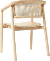 Chaise de salle à manger à bras en rotin Chaises de salle à manger en bois massif Design de meubles de maison Pieds en bois