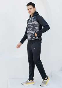 Sweats à fermeture éclair pour hommes 100% coton de haute qualité survêtements à capuche à fermeture éclair réguliers avec impression Streetwear Jogging - Product Image 3