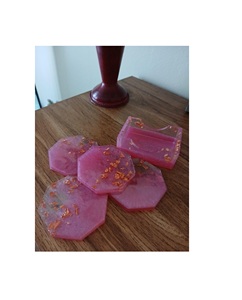 Beautiful Handmade 5mm Resin <b>coaster</b> Set <b>Heat</b> Resistant Feature for Home Decoration Crafted Durable Material Suitable for - Product Image 2