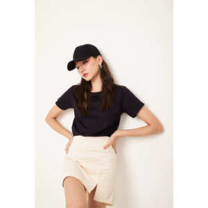 เสื้อยืดคอกลมสีดำ ผ้าถัก TC65/35 ดีไซน์เรียบ - Product Image 6