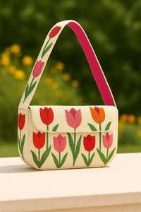 MS Handicraft Certified Multicolor Glass Beaded <b>Bag</b> Handle Handheld Casual Hand <b>Bag</b> Indian Handmade Customized Beads <b>Baguette</b> - Product Image 3