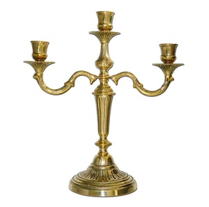 5 Arms Metal Candelabra With Gold Plating Finishing Round Base Elegant Design Top Quality for Home & Wedding Decoration - Product Image 6