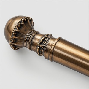 Vintage Glow Metal Single Curtain Pole Polished Antique Finish Durable Easily Slide Creating Warm Elegant Feel for Living - Product Image 2