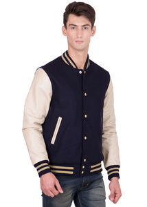 Haute qualité 100% coton Vintage écologique hiver hommes veste universitaire fermeture à glissière avant Letterman College Baseball Bomber - Product Image 6
